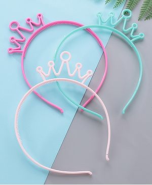 Babyhug Free Size Hairbands With Crown Applique Pack of 3 - Multicolor