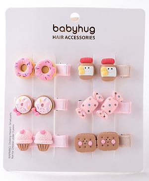 Babyhug Free Size Hair Pins & Clips Pack of 6 - Multicolor