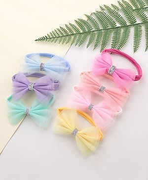 Babyhug Free Size Hairbands With Bow Applique Pack of 7 - Multicolor