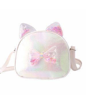 Babyhug Sling Bag with Bow Applique - White