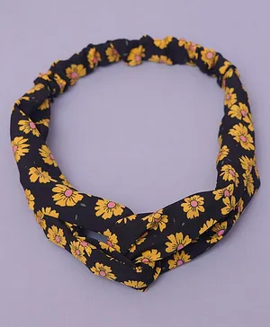 TMW Kids Floral Printed Headband -  Black