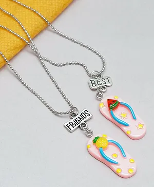 TMW Kids Set Of 2 Best Friend Cute Footwear Charm Detailed Necklaces - Multi Colour