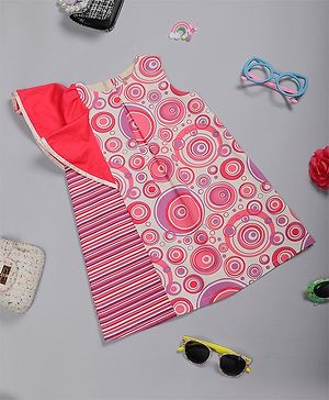 One Friday Sleeveless Circles Printed Dress - Pink