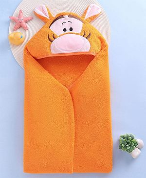Babyhug Disney Cotton Towel With Tigger Hood L 74 x B 74 cm- Orange