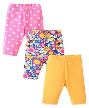 Babyhug Cotton Lycra Three Fourth
                              Leggings Floral & Polka Dots Print
                              Pack of 3 - Multicolor