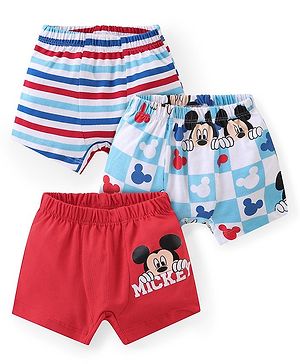Babyhug Disney Single Jersey Knit  Briefs with Striped & Mickey Mouse Print Pack of 3 - Multicolour