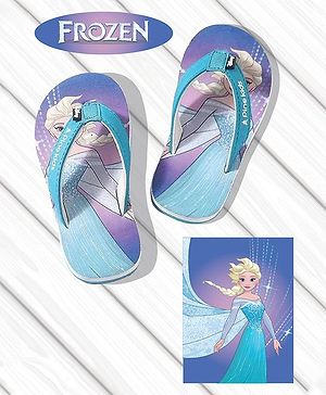 Pine Kids Disney  Slip On Flip Flops With Disney Frozen Print-Teal Blue