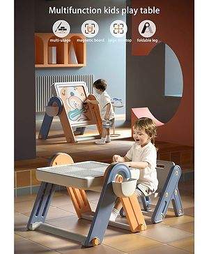 Babyhug 7-in-1 Multifunctional Block Table and Chair Set - Multicolour