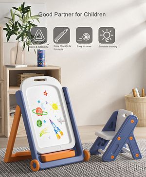 Babyhug Nano Coated Kids Drawing cum Writing Board with Chair -  Multicolour