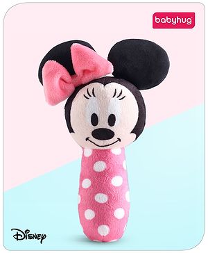 Babyhug Disney Soft Minnie Mouse Squeaker Baby Rattle - Pink
