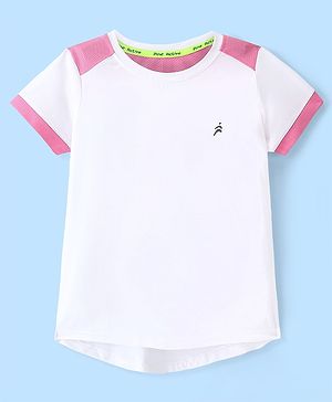 Pine Active High Stretch Skin Friendly Half Sleeves T-Shirt -White