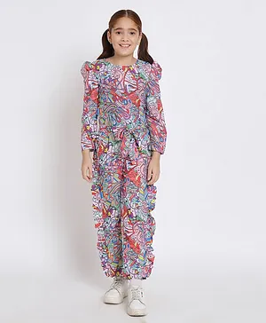 Readiprint Fashions  Crepe Full Sleeves Abstract Printed Co Ord Set  - Multi Colour