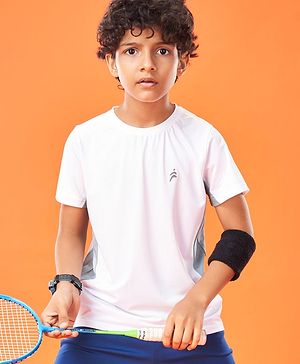 Pine Active High Stretch Skin Friendly Half Sleeves T-Shirt -White