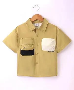 Kookie Kids Woven Half Sleeves Solid Shirt - Yellow