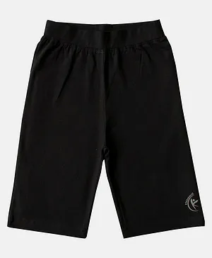 Kiddopanti Brand Name Printed Cycling Shorts - Black