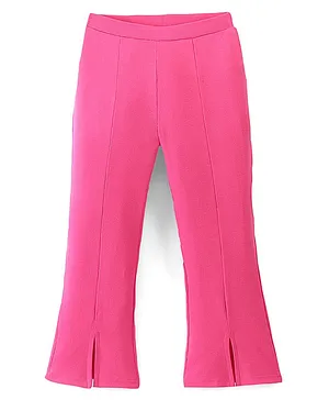 Pine Kids Cotton Elastane Knit Full Length Trouser  Solid  Colour - Hot Pink