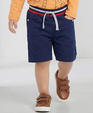 Babyhug Twill Woven Knee Length With Stretch  Washed Jamaican - Navy Blue