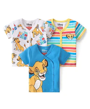 Babyhug Disney Cotton Half Sleeves Jhablas With Lion King Graphics Pack of 3 - Multicolour