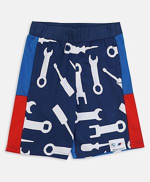 PUMA Mechanical Tools Printed Cotton Shorts - Pro Blue