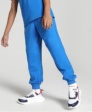 PUMA Brand Logo Printed Cotton Track Pant -  Team Royal