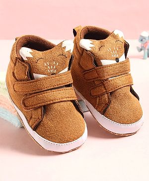 Babyoye Velcro Closure Booties Fox Design - Brown