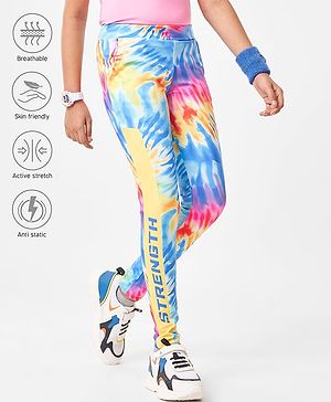 Pine Active Full Length Super Stretch Leggings Text Print - Multicolour