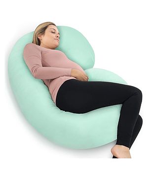 Kwality Dreams Maternity Pillow C Shape Aqua Blue
