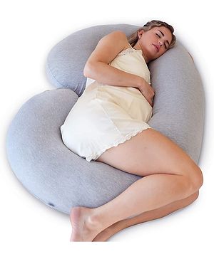 Kwality Dreams Maternity Pillow C Shape Dark Grey