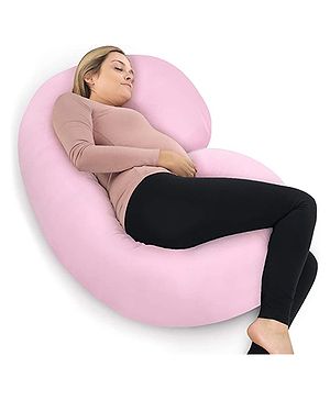 Kwality Dreams Maternity Pillow C Shape Dark Pink
