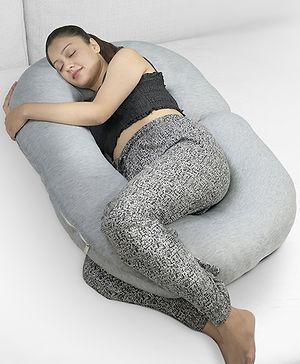 Kwality Dreams Maternity Pillow C Shape Light Grey