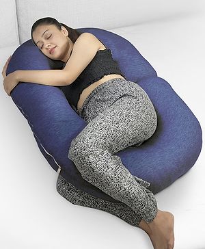 Kwality Dreams Maternity Pillow C Shape Dark Blue