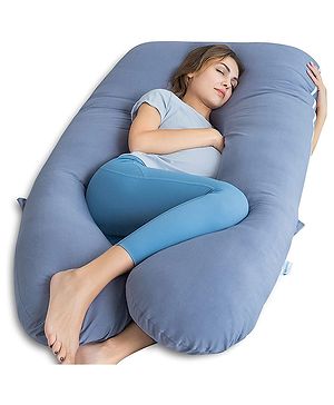 Kwality Dreams Maternity Pillow U Shape Dark Blue