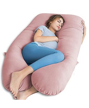 Kwality Dreams Maternity Pillow U Shape Dark Pink