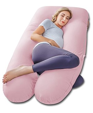 Kwality Dreams Maternity Pillow U Shape Light Pink