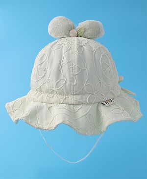Babyhug Bucket Hat  with Bow Applique - Grey