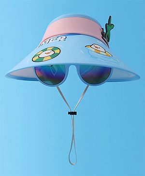 Babyhug Visor Cap with Duck Print  - Light Blue