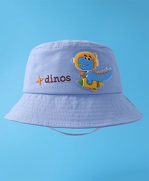 Babyhug Bucket Hat With Dino Applique -Blue