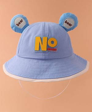 Babyhug Bucket Hat With Text Applique -Blue