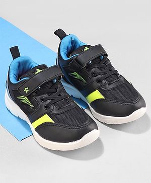Cute Walk by Babyhug Sneakers with Velcro Closure - Black & Blue