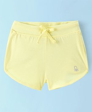 UCB Cotton Knee Length Solid Shorts - Yellow