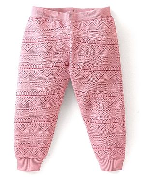 Babyhug Knitted Full Length Design Fleece & Woollen - Pink