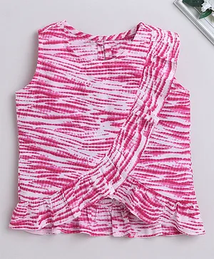 IndiUrbane Sleeveless Abstract Printed Top - Pink