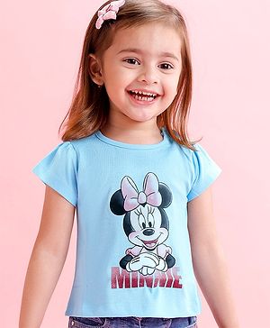 Babyoye Disney 100% Cotton Half Sleeve T-Shirt with Minnie Mouse Graphics - Blue