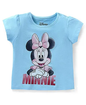 Babyoye Disney 100% Cotton Half Sleeve T-Shirt with Minnie Mouse Graphics - Blue