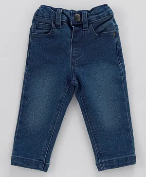 Babyhug Full Length Denim Washed
                              Jeans with Stretch - Blue