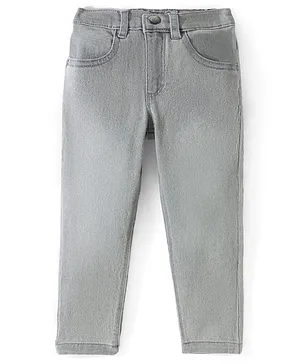 Babyhug Full Length Denim Washed
                              Jeans with Stretch - Grey