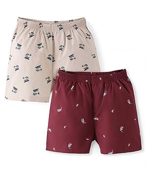 Pine Kids Cotton Elasticated Boxers Cactus Print Pack of 2 (Color May Vary)