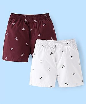 Pine Kids Cotton Elasticated Boxers Ice Cream Print Pack of 2 (Color May Vary)