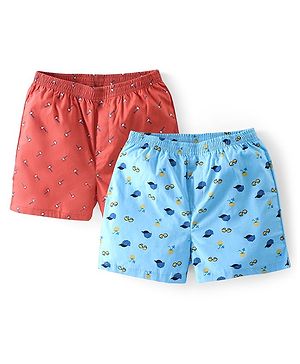 Pine Kids Cotton Elasticated Boxers Sunglasses Print Pack of 2 (Color May Vary)