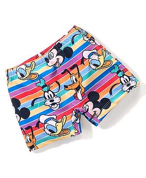 Babyhug Disney Mid Thigh Length Swimming Trunk With Mickey Mouse Family All Over Print - Multicolor
